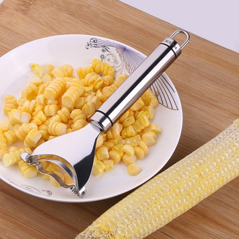 Stainless Steel Corn Peeler: Easy Kernel Removal"