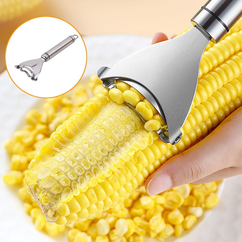 Stainless Steel Corn Peeler: Easy Kernel Removal"